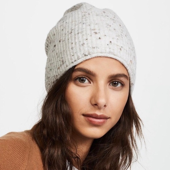 Madewell Accessories - Madewell White Speckled Wool Blend Beanie Hat